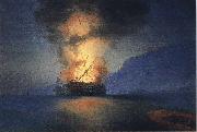 Ivan Aivazovsky Exploding Ship oil on canvas